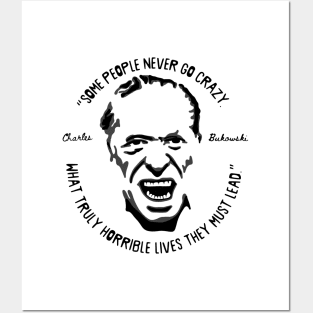 Charles Bukowski Portrait and Quote Posters and Art